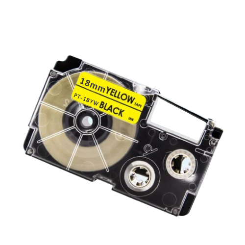 Casio XR-24YW compatible labeltape, black on yellow, 24mm x 8m